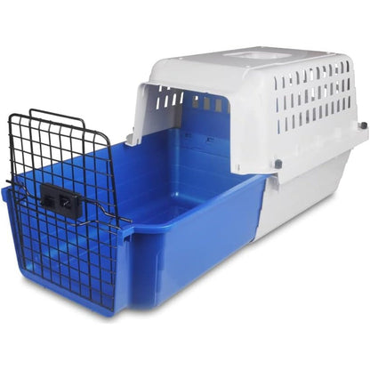 Van Ness Calm Carrier Hard Plastic Pet Travel Crate With Easy Load Sliding Drawer For Nervous Cats And Small Dogs Weighing Up To Twenty Pounds Blue