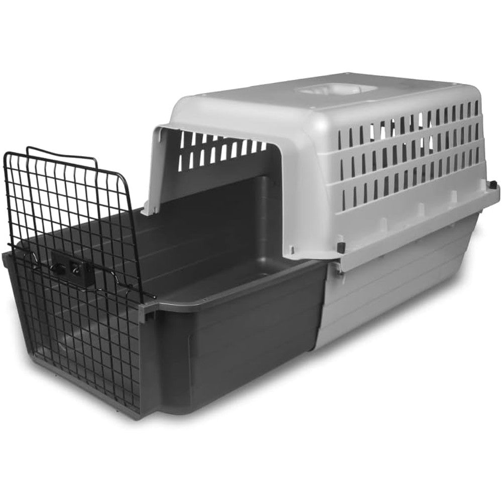 Van Ness Pets Calm Carrier Max Hard Sided Pet Travel Crate With EZ Load Slide Out Drawer For Cats And Small Dogs Up To 35 Pounds Ultimate Grey