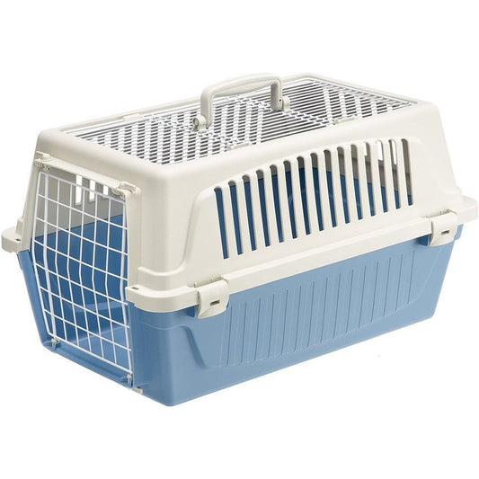 Ferplast Atlas 20 Top Opening Cat And Dog Carrier Two Door Hard Sided Pet Travel Crate Blue Extra Small