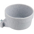 Lixit Kennel Cage Water and Food Bowl front view granite finish