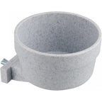 Lixit Kennel Cage Water and Food Bowl front view granite finish
