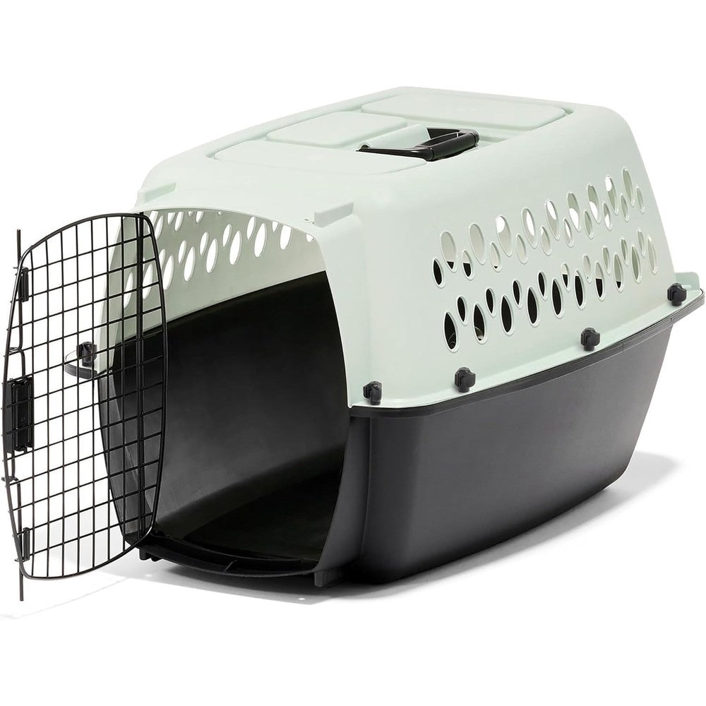 Petmate Pet Porter Fashion Dog Kennel Plastic Crate For Pets Fifteen To Twenty Pounds Portable Travel Carrier Pale Aqua And Black