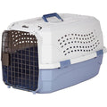 Amazon Basics Two Door Top Load Pet Kennel Hard Sided Portable Airline Pet Carrier For Small Dogs and Cats 23 Inch Gray And Blue
