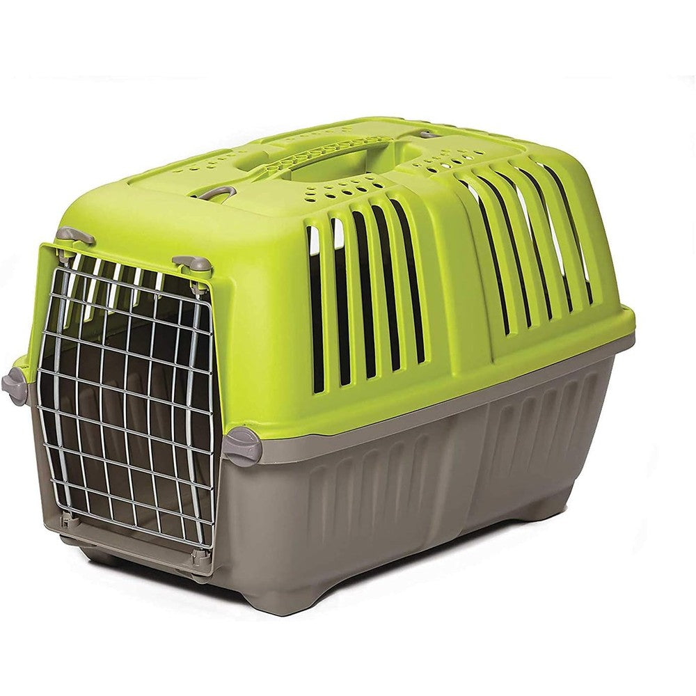 MidWest Homes for Pets Spree Hard-Sided Pet Travel Carrier with Steel Wire Door for Small Dogs and Cats Green 22 Inch