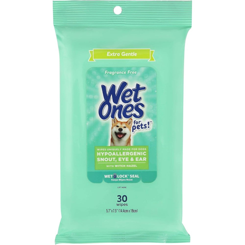 Wet Ones For Pets Extra Gentle Hypoallergenic Dog Wipes With Witch Hazel Fragrance Free Pet Grooming Wipes For Sensitive Skin 30 Count