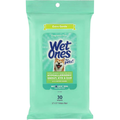 Wet Ones For Pets Extra Gentle Hypoallergenic Dog Wipes With Witch Hazel Fragrance Free Pet Grooming Wipes For Sensitive Skin 30 Count