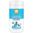 Nootie Waterless Shampoo Wipes For Dogs And Cats With Aloe And Oatmeal Sweet Pea And Vanilla Scent 70 Count Tub