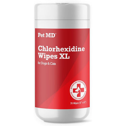 Pet MD XL Topical Wipes With Aloe For Dogs And Cats Antiseptic Cleansing Pads 70 Count