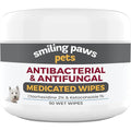 Smiling Paws Pets Antibacterial And Antifungal Medicated Wipes For Dogs And Cats With Chlorhexidine And Ketoconazole Skin Treatment 50 Wipes