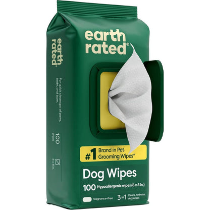 Earth Rated Hypoallergenic Pet Wipes For Dogs And Cats Unscented Deodorizing Grooming Wipes For Paws Body And Butt 100 Count