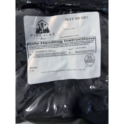 Pine Acre Farm Authentic USA Imported Frozen Beef Heart Nutrient Dense Grass Fed Organ Meat 2.70 Pounds