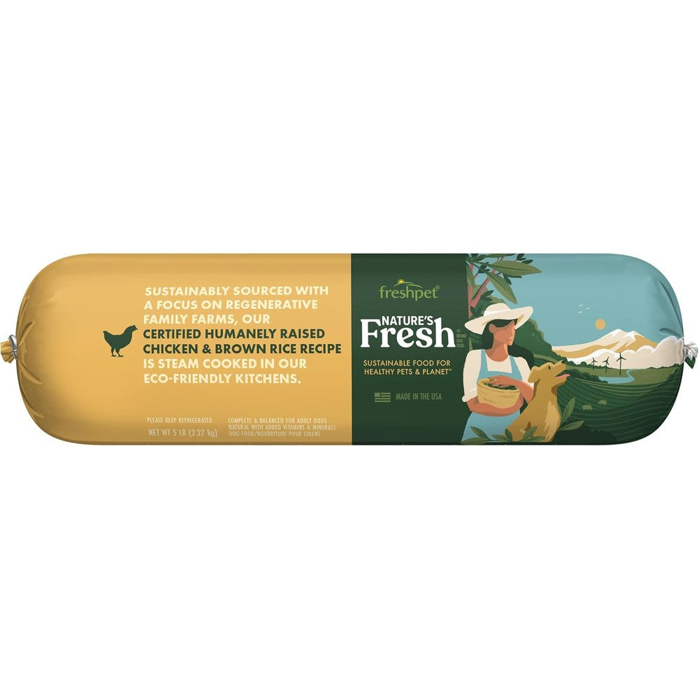 Freshpet Nature's Fresh Certified Humanely Raised Chicken And Brown Rice Recipe Dog Food Roll 5 Pound