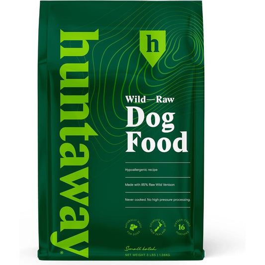 Huntaway Raw Frozen Wild Venison Dog Food Small Box 3 Bags Of 16 Three Ounce Cubes Complete Diet For Dogs
