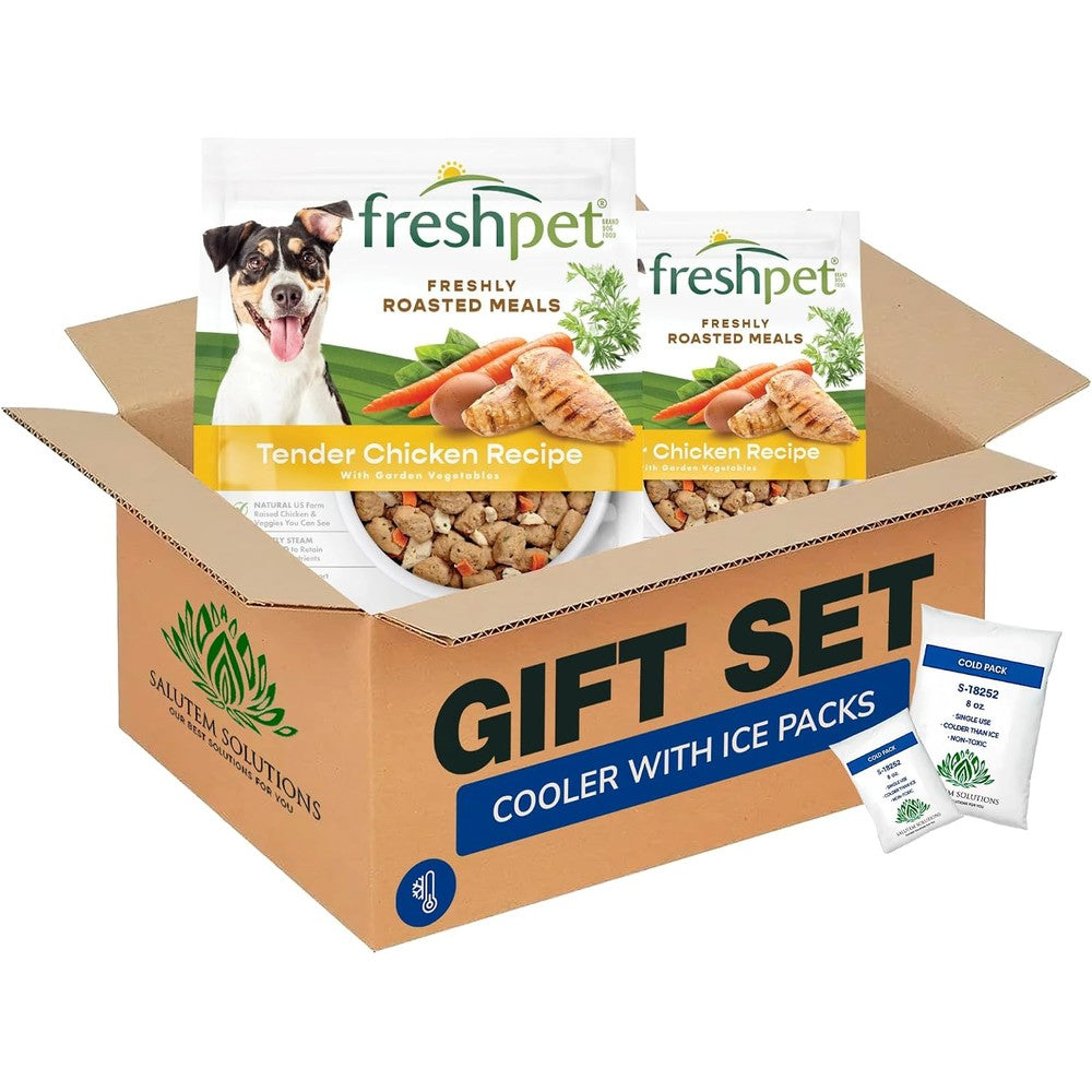 Freshpet Roasted Meals Tender Chicken With Carrots And Spinach Premium Chilled Dog Food 5.5 Pound Bag Pack Of 2 Total 11 Pounds