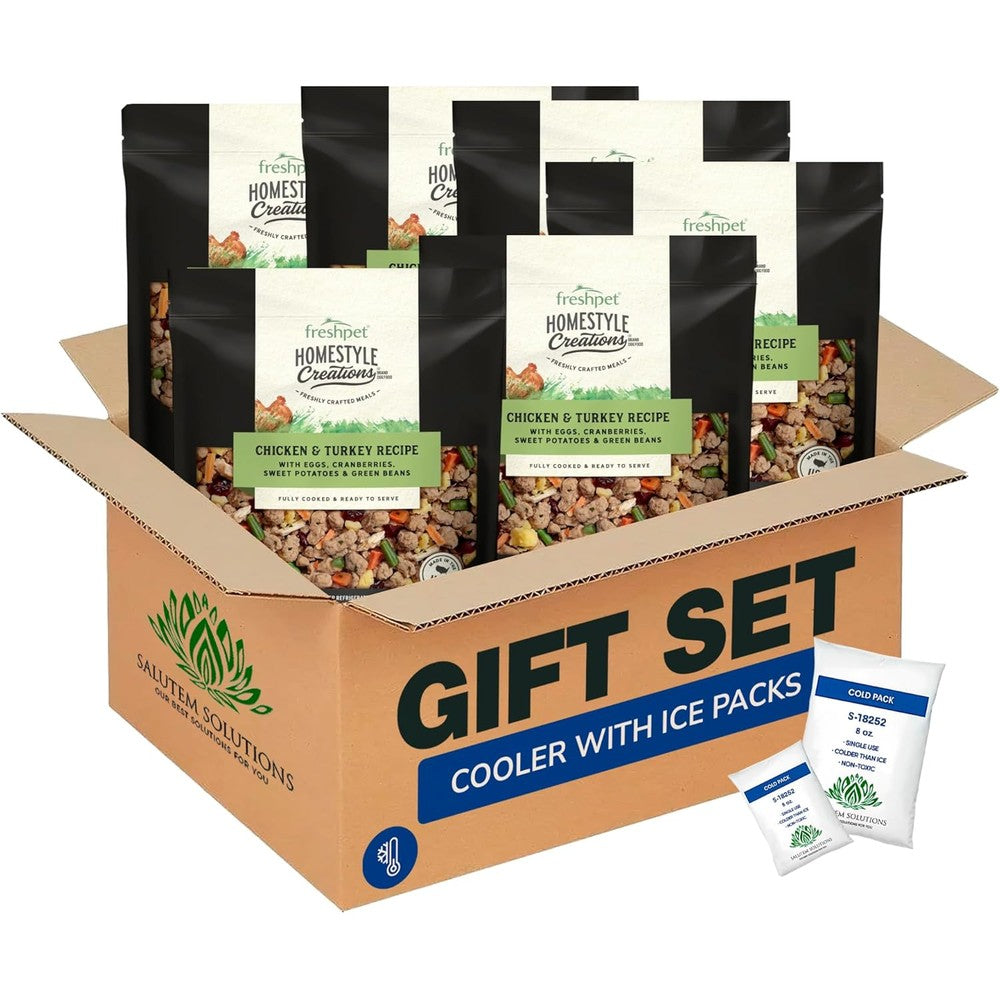 Salutem Vita Homestyle Creations Chicken And Turkey Recipe Dog Food Gift Set, 16 Ounce Pack Of 6