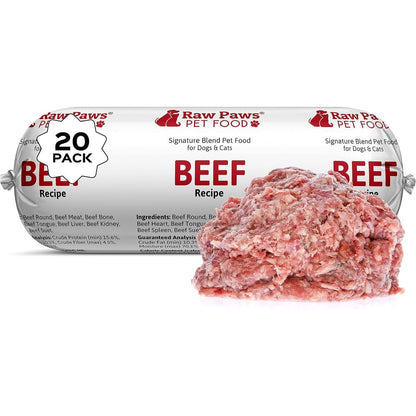 Raw Paws Signature Blend Pet Food For Dogs And Cats Goat Recipe 1 Pound Rolls 20 Pack Authentic USA Imported Raw Frozen Pet Diet