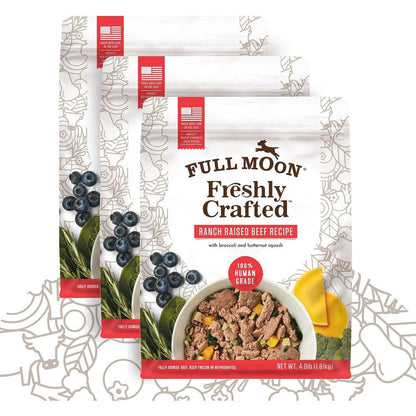 Full Moon Freshly Crafted Ranch Raised Beef Recipe Dog Food 64 Ounce Pack Of 3