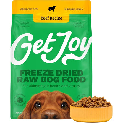Get Joy Freeze Dried Raw Beef Meal High Protein Grain Free Dog Food Meal Mixer And Topper With Probiotics Thirty Two Ounce Bag
