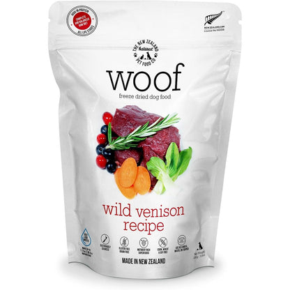 The New Zealand Natural Pet Food Co. Woof Wild Venison Freeze Dried Raw Dog Food Dinner Topper Mixer And Treat For All Life Stages 9.9 Ounce