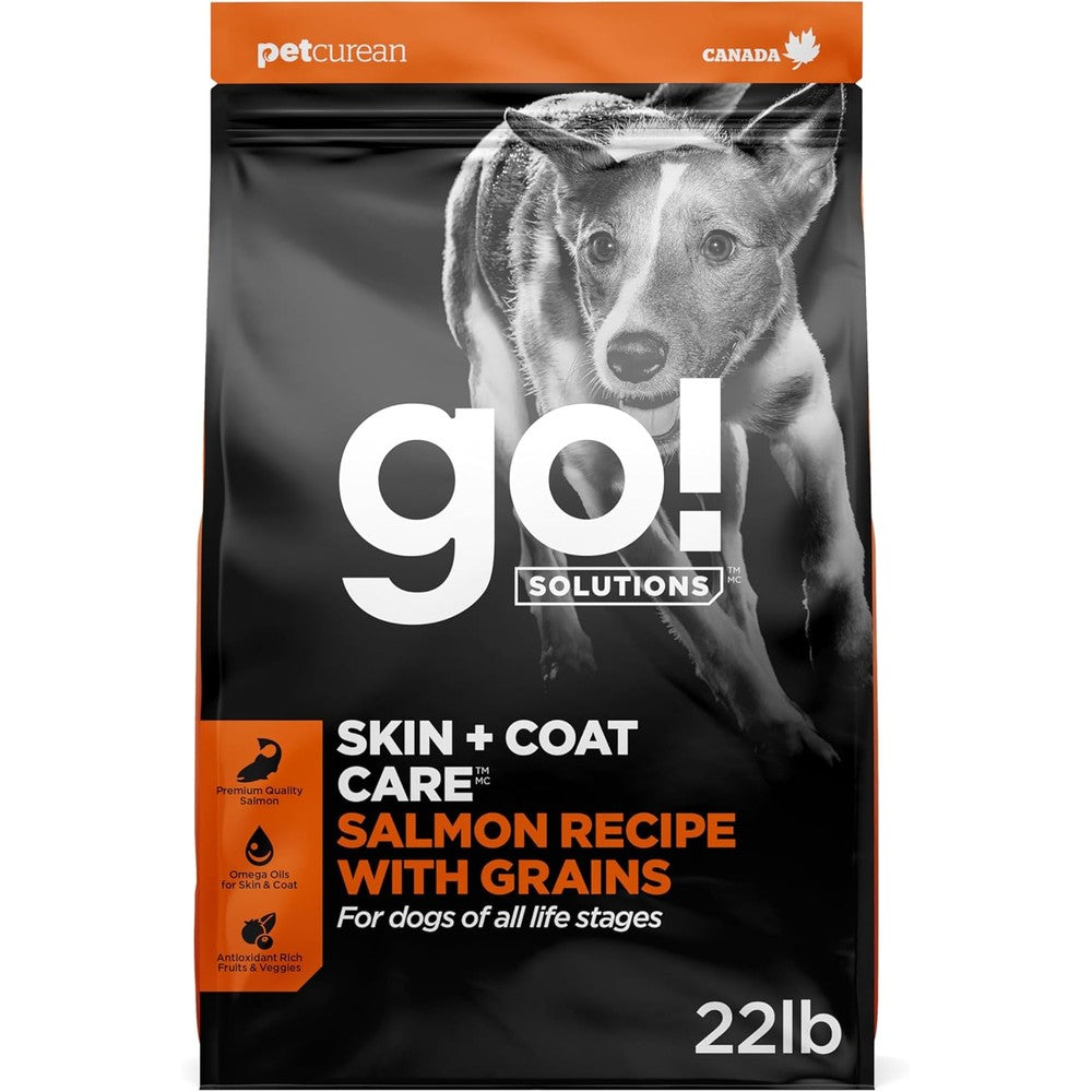Go! Solutions Skin And Coat Care Salmon Dry Dog Food With Grains Chicken Free Formula 22 Pound