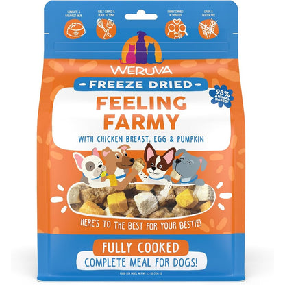 Weruva Feeling Farmy Freeze Dried Dog Food With Chicken Breast Egg And Pumpkin 5.5 Ounce Bag
