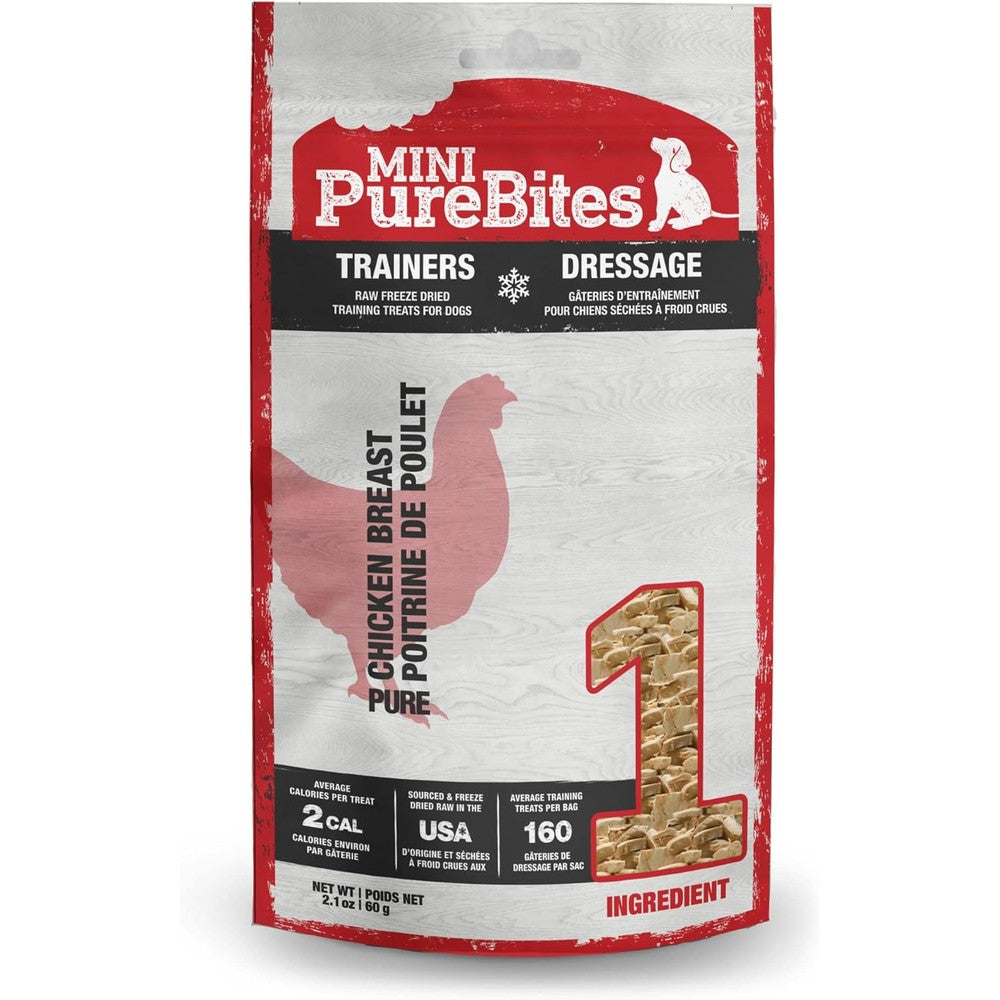 PureBites Mini Chicken Breast Freeze Dried Dog Treats Sourced And Made In United States Of America 2.1 Ounce