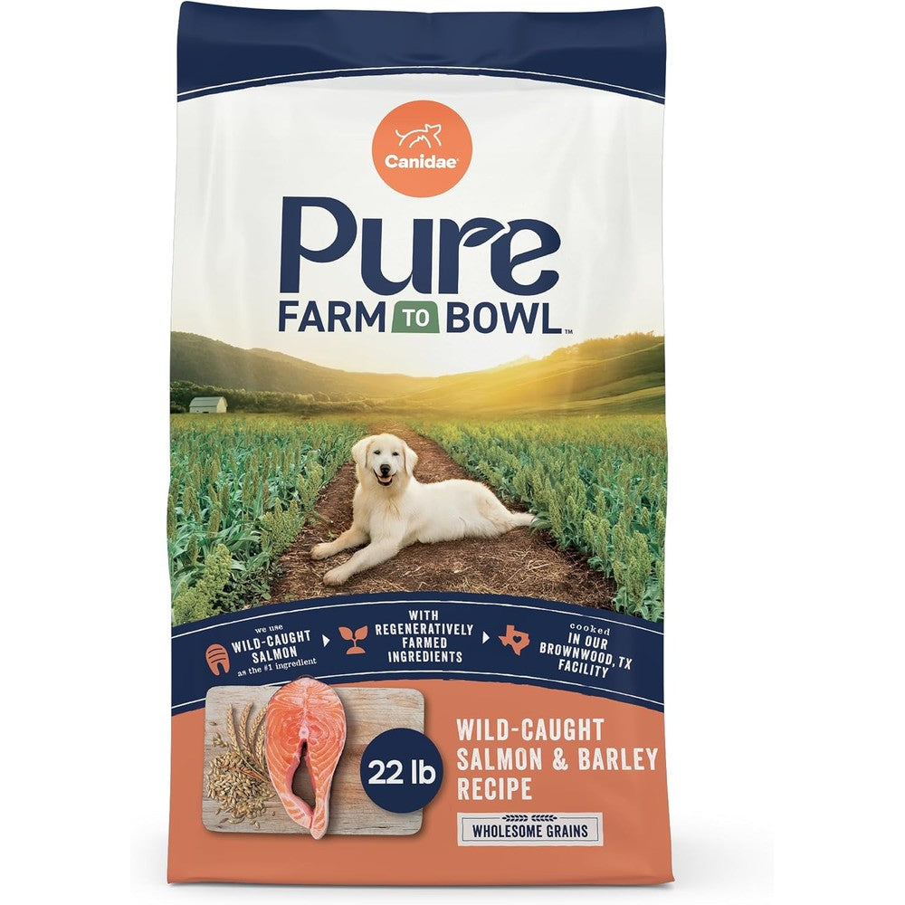 Canidae Pure Farm To Bowl Dry Dog Food Balanced Nutrition For Adult Dogs Limited Ingredient Formula Wild Caught Salmon And Barley Recipe 22 Pound