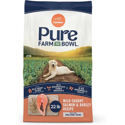 Canidae Pure Farm To Bowl Dry Dog Food Balanced Nutrition For Adult Dogs Limited Ingredient Formula Wild Caught Salmon And Barley Recipe 22 Pound