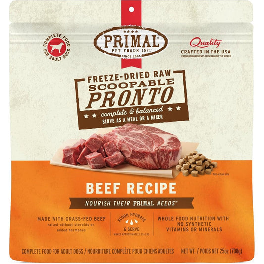 Primal Pet Foods Freeze Dried Raw Dog Food Pronto Mini Nuggets Grass Fed Beef Recipe Complete And Balanced Meal Twenty Five Ounce