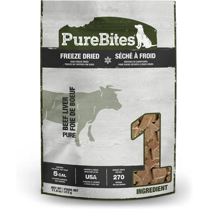 PureBites Beef Liver Freeze Dried Dog Treats Single Ingredient Sourced And Made In USA Eleven Ounce