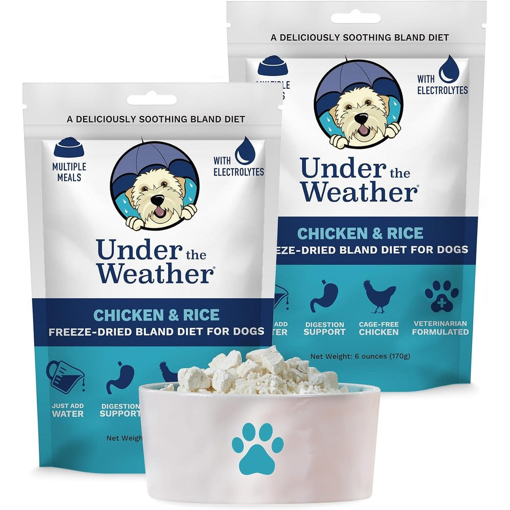 Under The Weather Bland Diet For Dogs Freeze Dried Chicken And Rice For Sick Dogs Six Ounces Two Pack