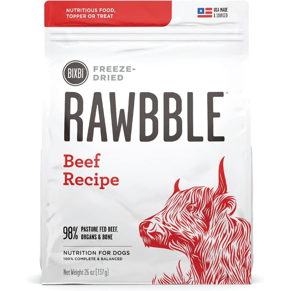 BIXBI Liberty Freeze Dried Raw Dog Food Topper And High Value Training Treats Beef Recipe 26 Ounce