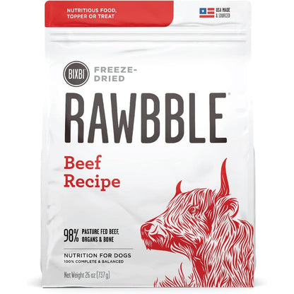 BIXBI Liberty Freeze Dried Raw Dog Food Topper And High Value Training Treats Beef Recipe 26 Ounce
