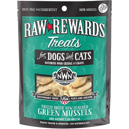 Northwest Naturals Raw Rewards Freeze Dried Green Lipped Mussel Treats For Dogs And Cats Single Ingredient All Natural Pet Snacks Two Ounces