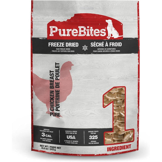 PureBites Chicken Breast Freeze Dried Dog Treats One Ingredient Sourced And Made In United States Of America 8.6 Ounces
