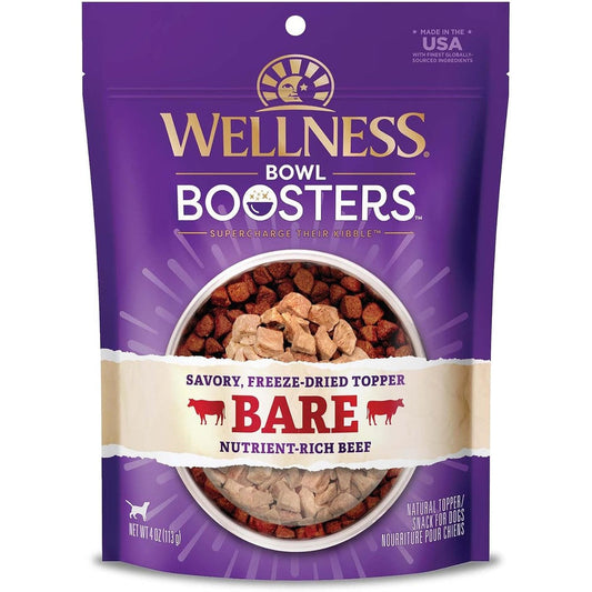 Wellness CORE Bowl Boosters Bare Freeze Dried Beef Dog Food Topper and Mixer Grain Free Natural Four Ounce Bag