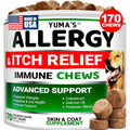 Yumas Dog Allergy Relief Chews For Itching Skin Relief Supplement With Omega 3 Fish Oil Probiotics And Colostrum Chicken Flavor 170 Treats