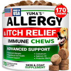 Yumas Dog Allergy Relief Chews For Itching Skin Relief Supplement With Omega 3 Fish Oil Probiotics And Colostrum Chicken Flavor 170 Treats