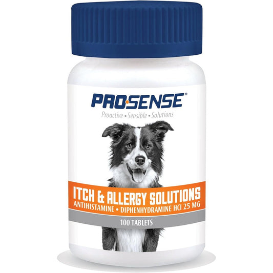 Pro-Sense Itch And Allergy Solutions For Dogs Antihistamine Tablets For Relief From Itching Sneezing And Watery Eyes 100 Count