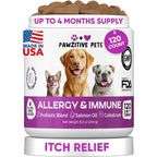 Pawzitive Pets Dog Allergy Relief Chews For Itchy Skin And Seasonal Food Allergies With Omega 3 Fish Oil And Probiotics 120 Soft Chews
