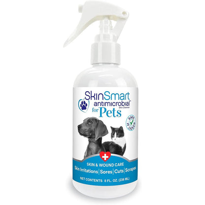SkinSmart Antimicrobial Wound Care For Pets Hypochlorous Acid Spray For Itch Relief Hot Spots And Wound Cleansing Safe If Licked 8 Ounce Bottle