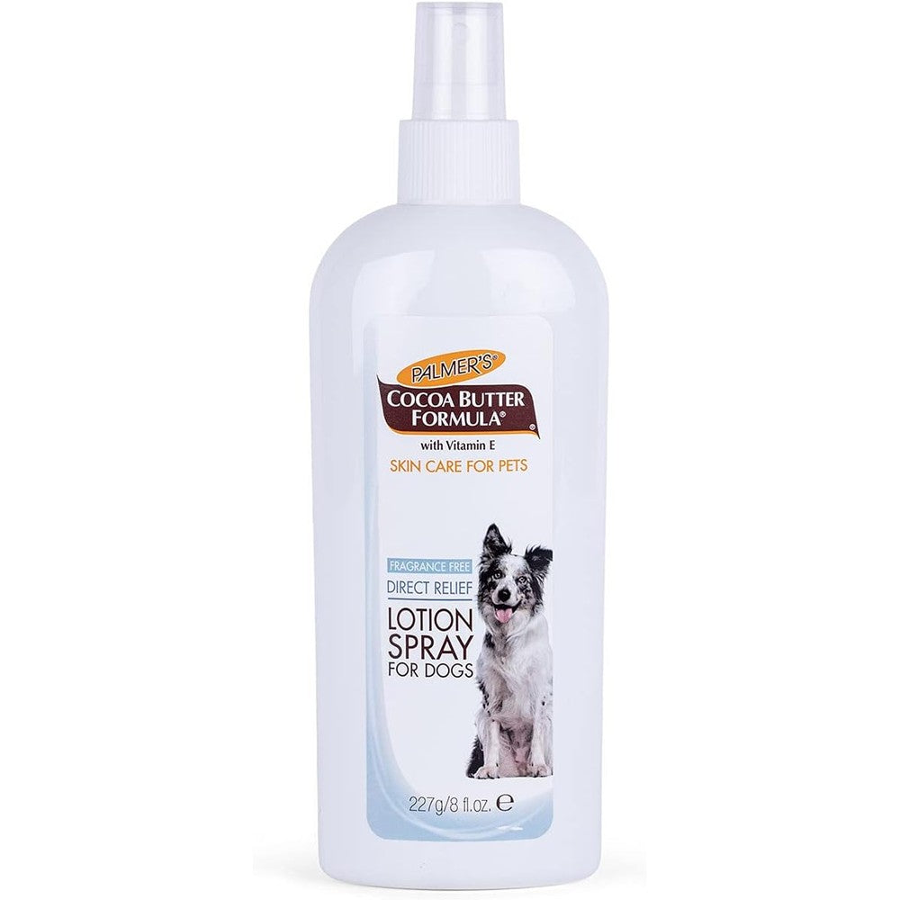 Palmer's For Pets Cocoa Butter Formula Dry Skin Relief Spray On Lotion For Dogs With Vitamin E Fragrance Free Eight Fluid Ounces