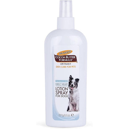 Palmer's For Pets Cocoa Butter Formula Dry Skin Relief Spray On Lotion For Dogs With Vitamin E Fragrance Free Eight Fluid Ounces