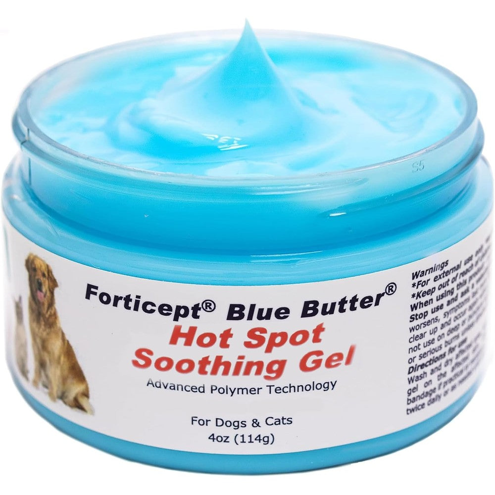 Forticept Blue Butter Hot Spot Treatment For Dogs And Cats Veterinary Strength Antimicrobial Healing Hydrogel Skin Care Cream Four Ounces