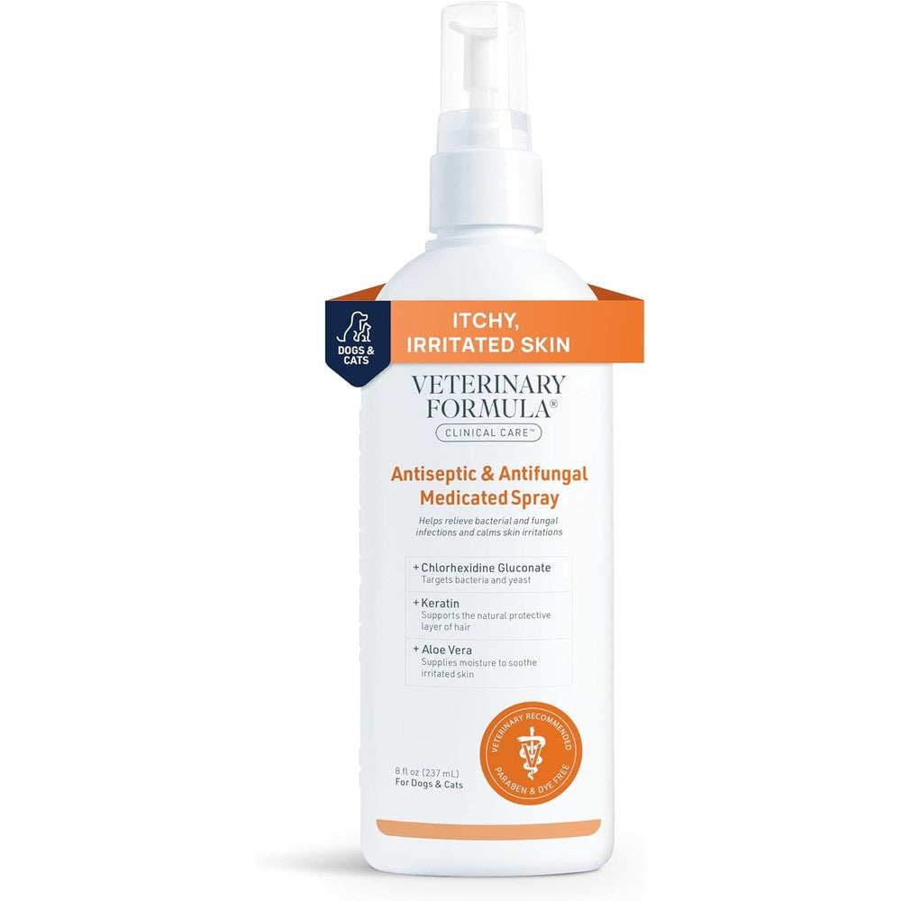 Veterinary Formula Clinical Care Antiseptic And Antifungal Medicated Spray For Dogs And Cats Eight Fluid Ounces