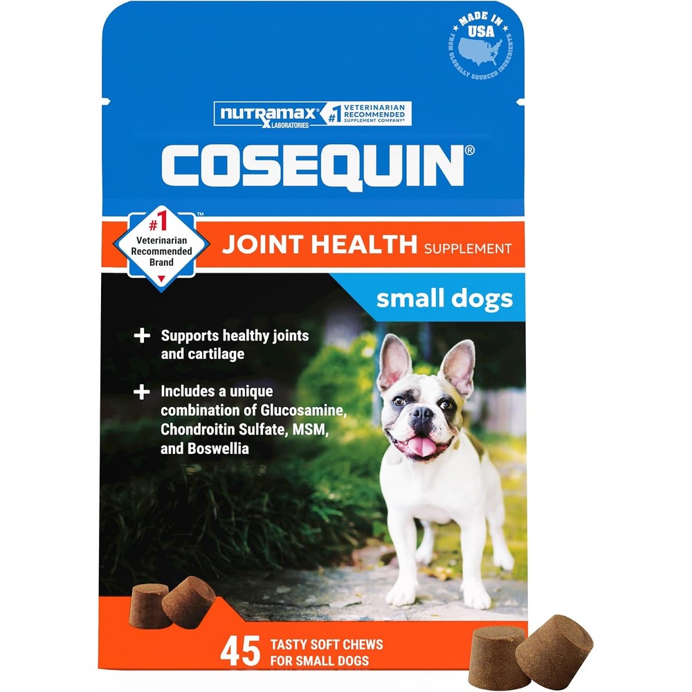 Nutramax Laboratories Cosequin Minis Joint Health Supplement For Small Dogs With Glucosamine And Chondroitin Plus Boswellia 45 Soft Chews