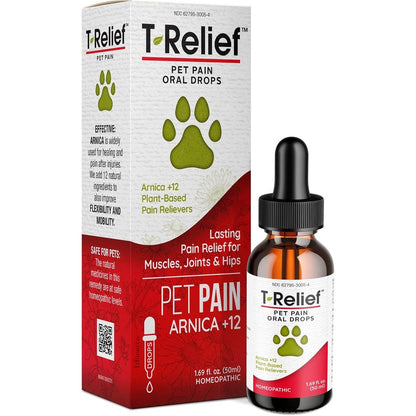 T-Relief MediNatura Pet Pain Relief Oral Drops Arnica Plus Twelve Natural Medicines For Dogs Cats And Horses One Point Sixty Nine Fluid Ounce