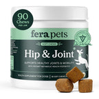 Fera Pets Hip And Joint Supplement For Dogs With Glucosamine MSM Chondroitin And Green Lipped Mussel Chicken Liver Flavor 90 Soft Chews