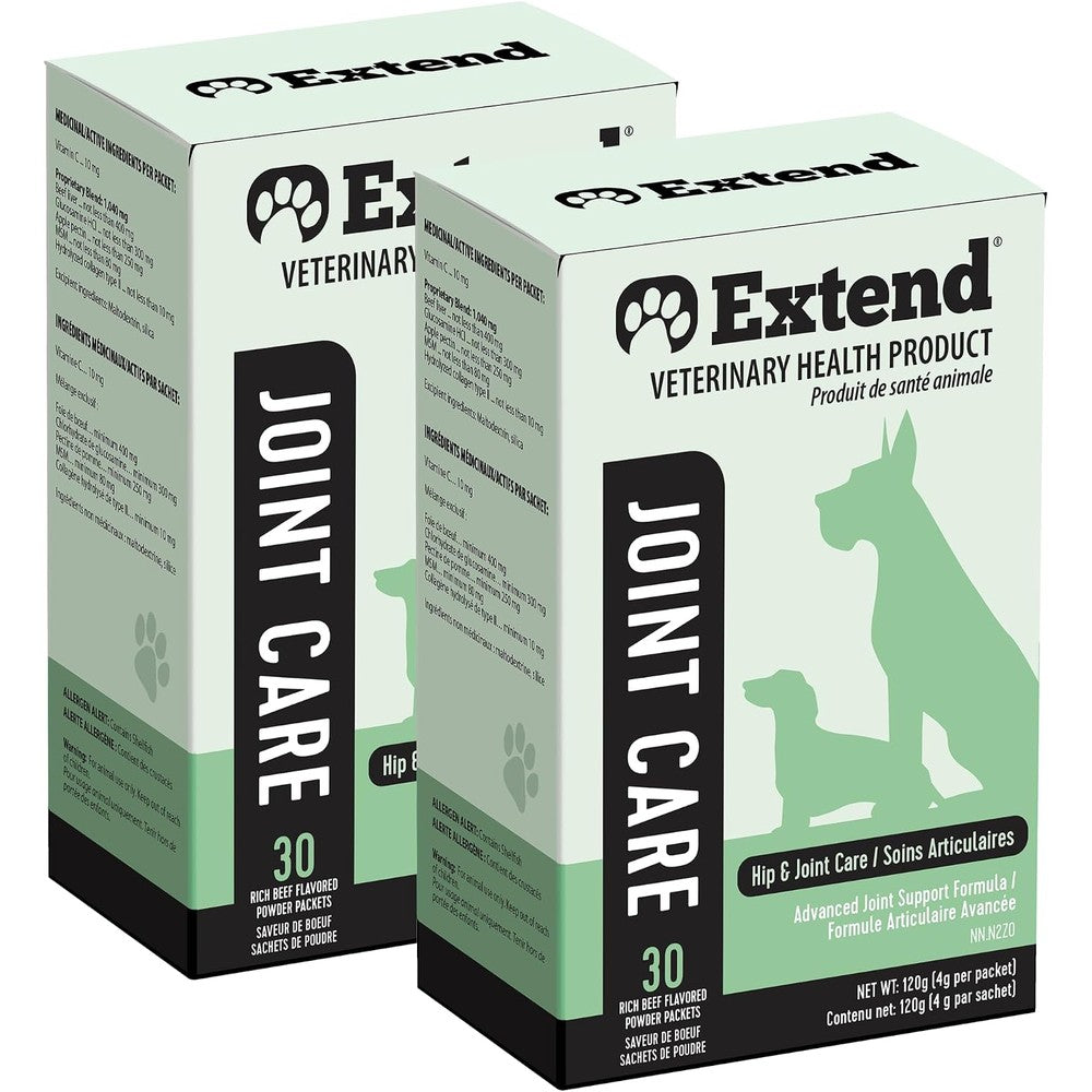 Extend Dog Hip And Joint Supplement Beef Flavored Powder Packets With Glucosamine Chondroitin MSM And Collagen Joint Support 60 Count