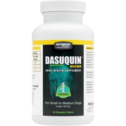 Nutramax Laboratories Dasuquin Joint Health Supplement With MSM For Small To Medium Dogs Avocado Soybean Unsaponifiables Chewable Tablets 84 Count